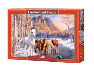Puzzle Konie Zimowy Krajobraz Castorland 500el