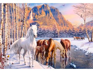 Puzzle Konie Zimowy Krajobraz Castorland 500el - image 2