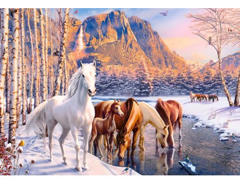 Puzzle Konie Zimowy Krajobraz Castorland 500el - 2
