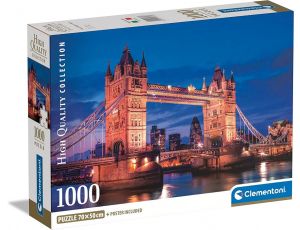 Puzzle Compact Tower Bridge w nocy Clementoni 1000el
