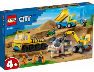 Klocki LEGO City Ciężarówki I Dźwig Z Kulą Wyburzeniową 60391