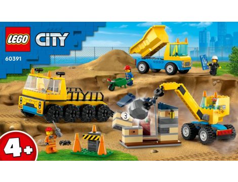 Klocki LEGO City Ciężarówki I Dźwig Z Kulą Wyburzeniową 60391 - 2